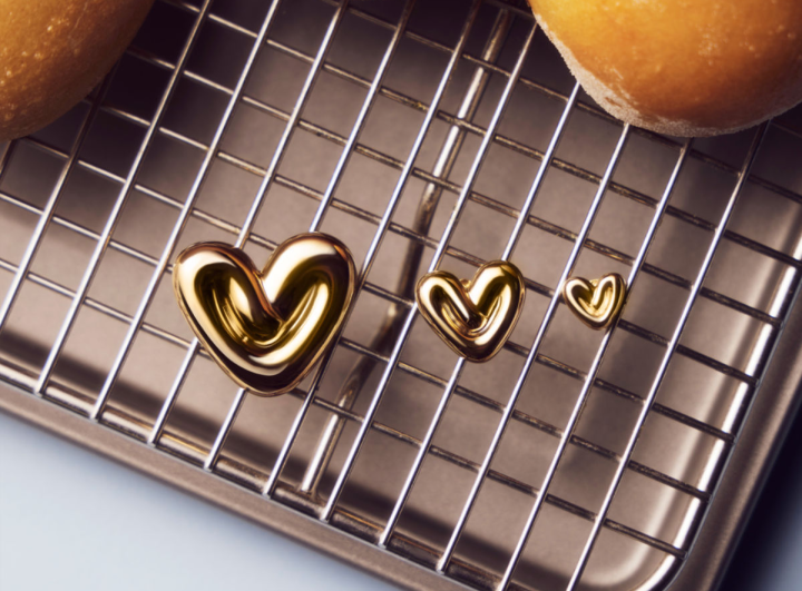 Puffy Heart Stud Earrings