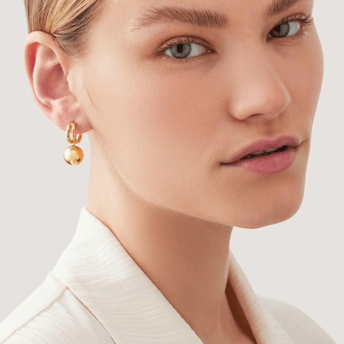 14K Gold Plated Lyra Huggies