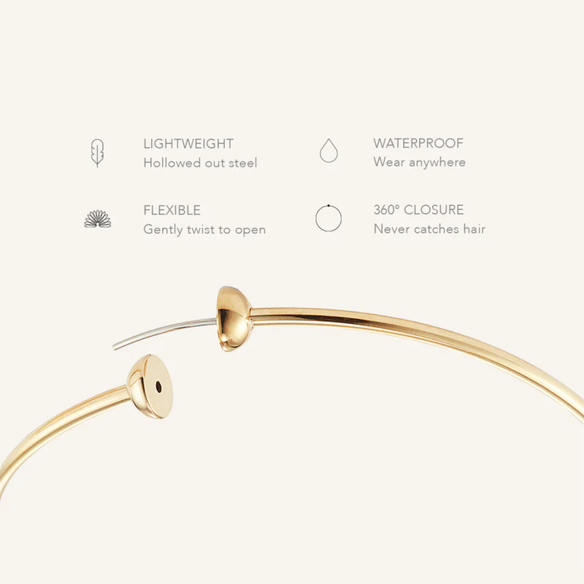 14k Gold Plated Small Icon Hoop Earrings