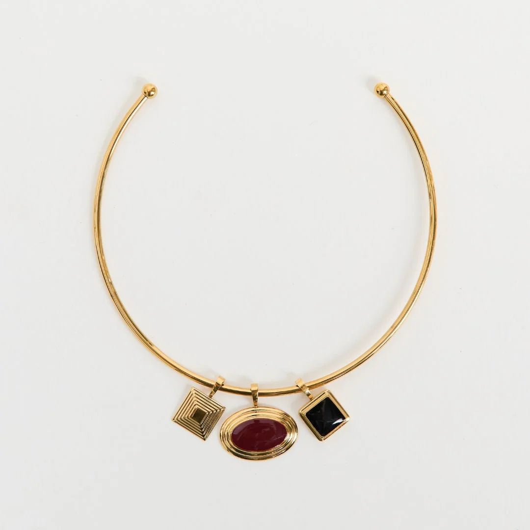 18K Gold Plated Solene Charm Choker