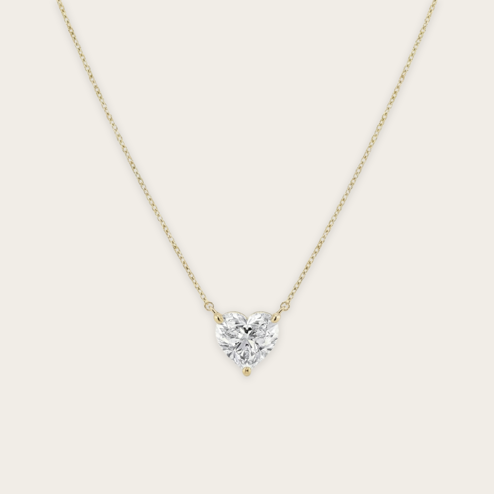 Lab-Grown Diamond Heart Pendant Necklace