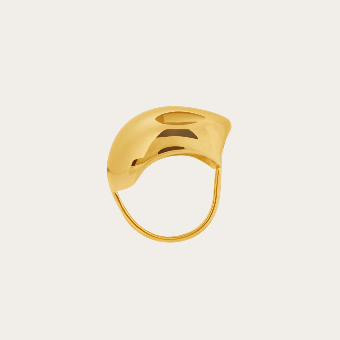 Statement Gold Pebble Dome Ring