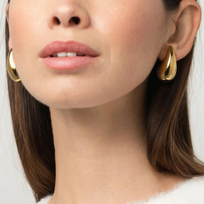 18K Gold Plated Chunky Teardrop Earrings