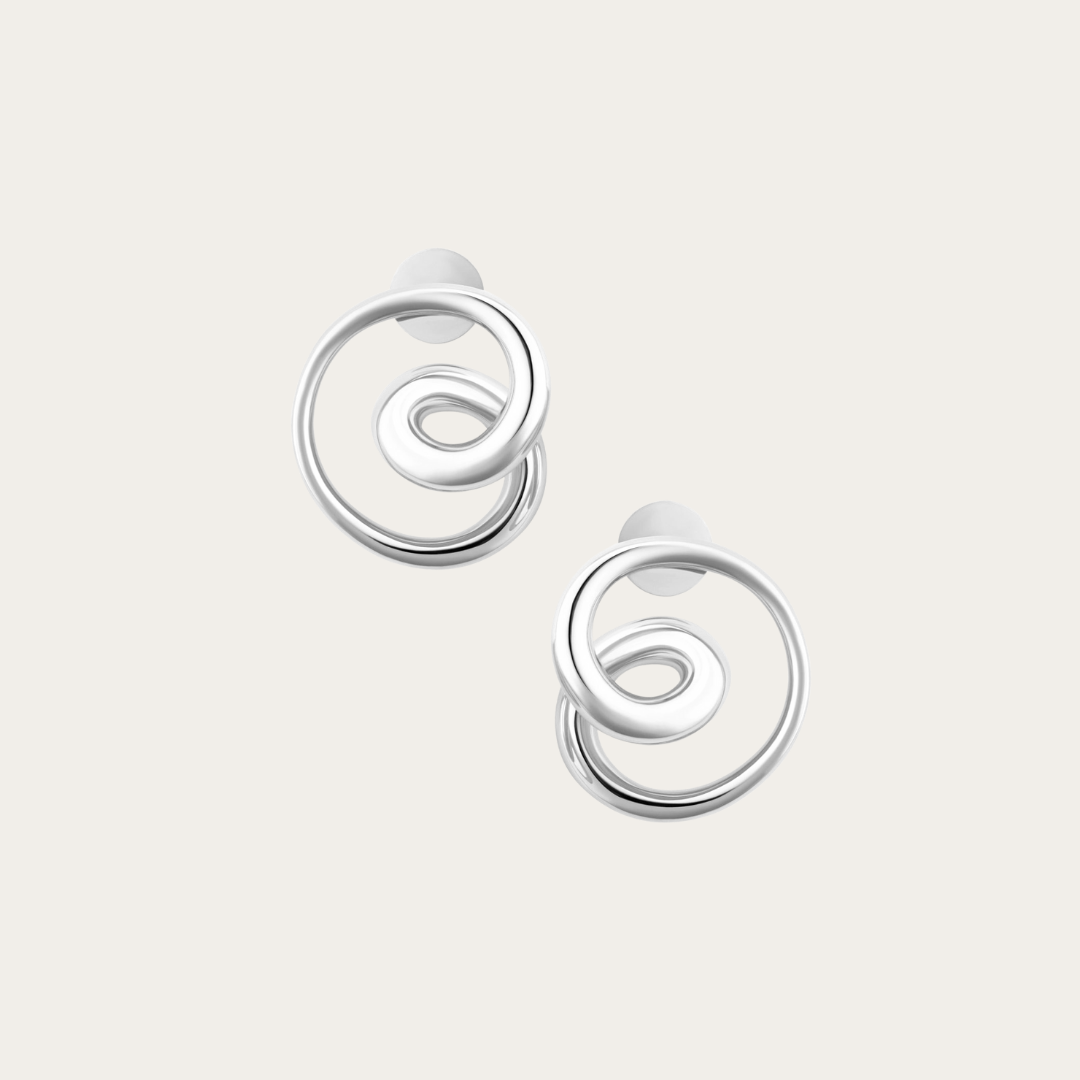Rhodium Silver Mini Mismatched Hoops