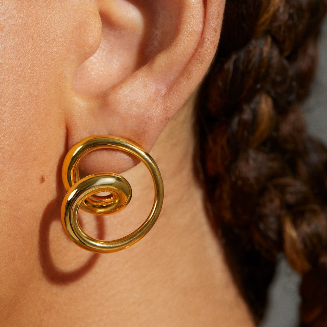 24K Gold Plated Mini Mismatched Hoops