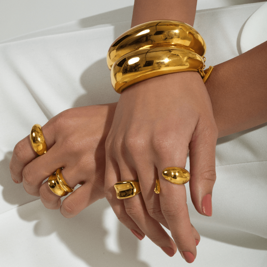 Statement Sirena Gold Cuff Bracelet