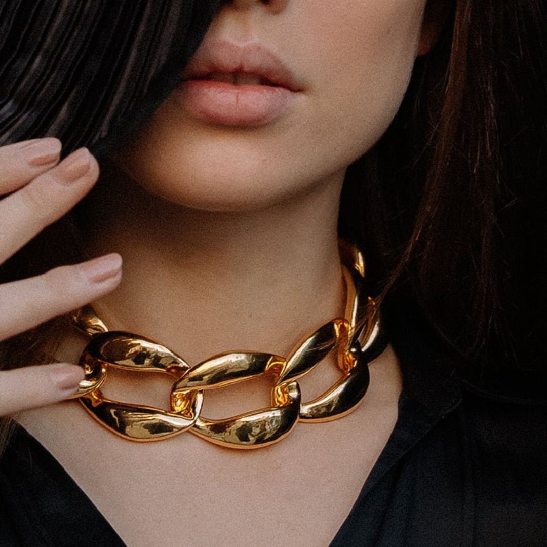 Chunky Chain Statement Choker Necklace