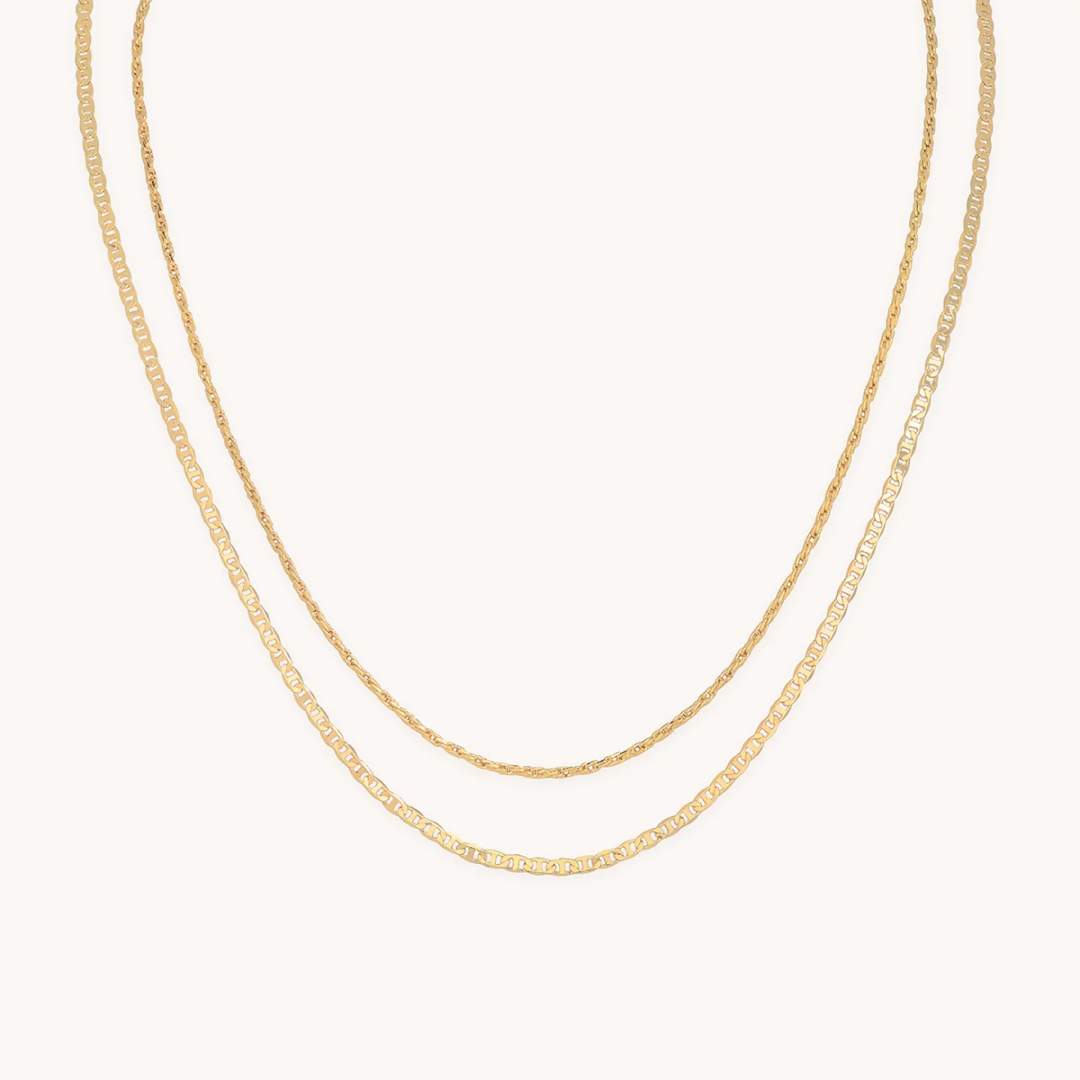 Illusion Double Chain Necklace in Gold