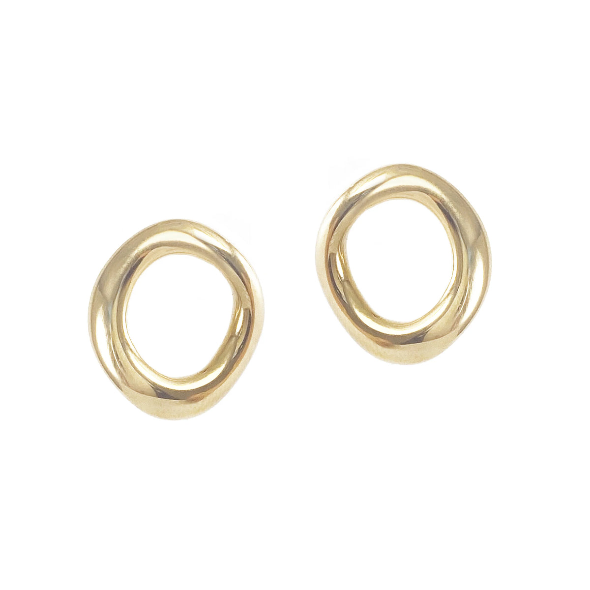 Minimal Cora Round Gold Stud Earrings