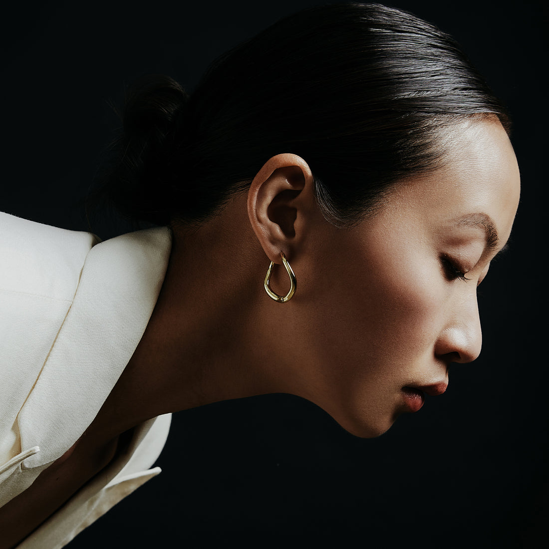 14K Gold Plated Kei Hoop Earrings