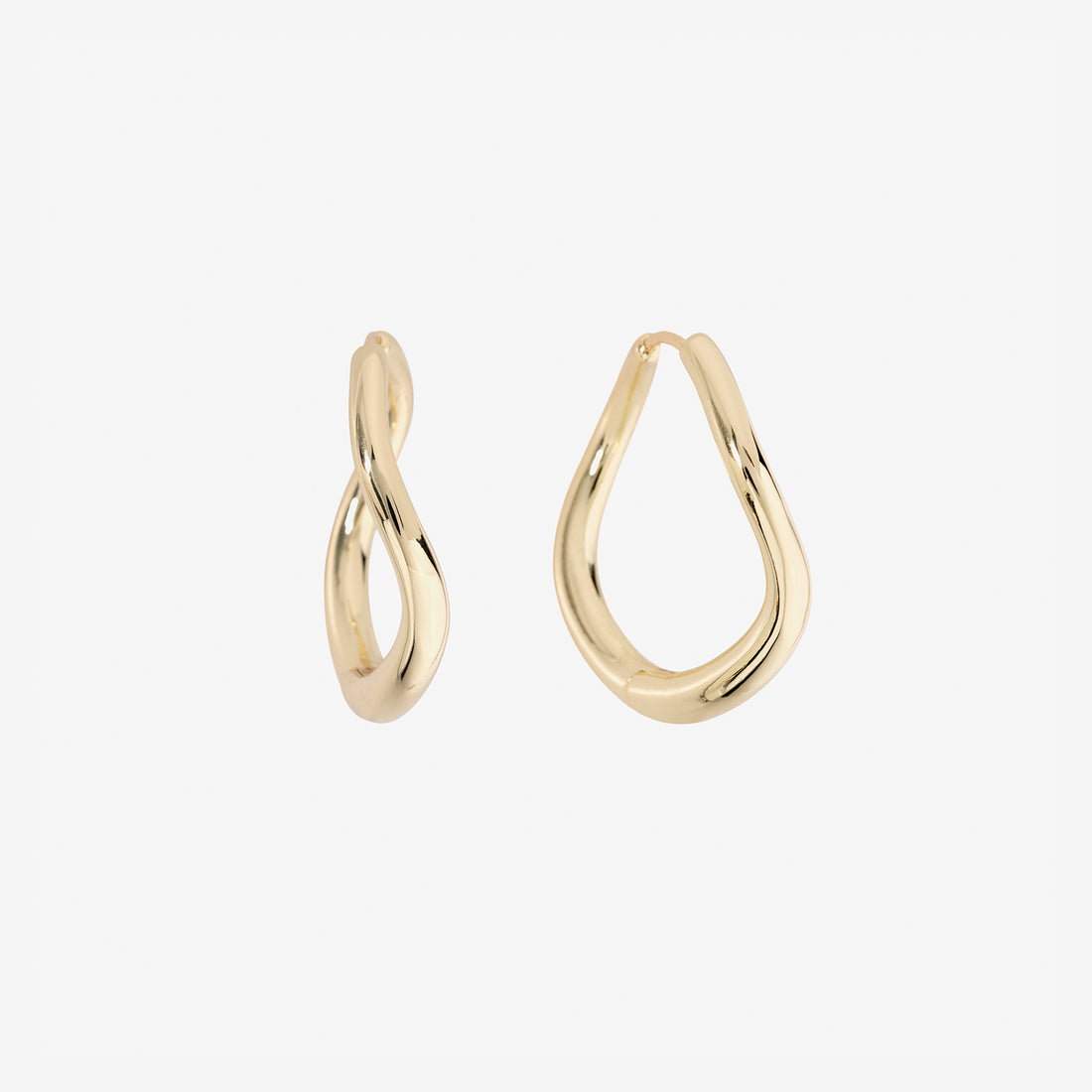14K Gold Plated Kei Hoop Earrings