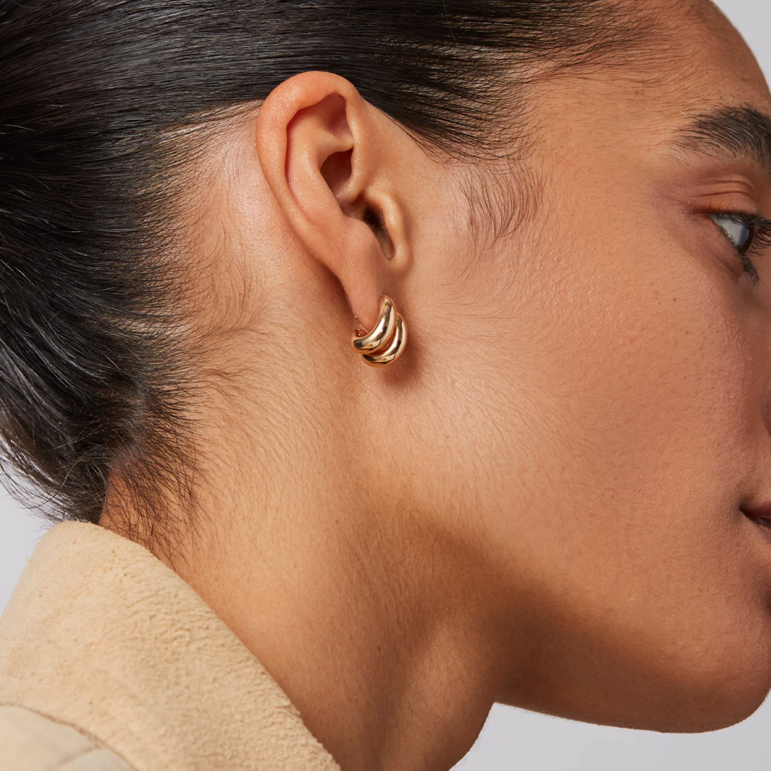 14k Gold Plated Mini Florence Hoop Earrings