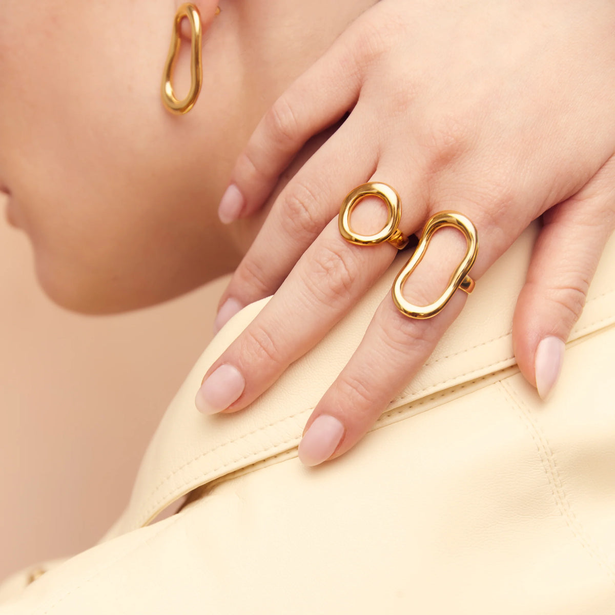 14K Gold Plated Parker Statement Ring
