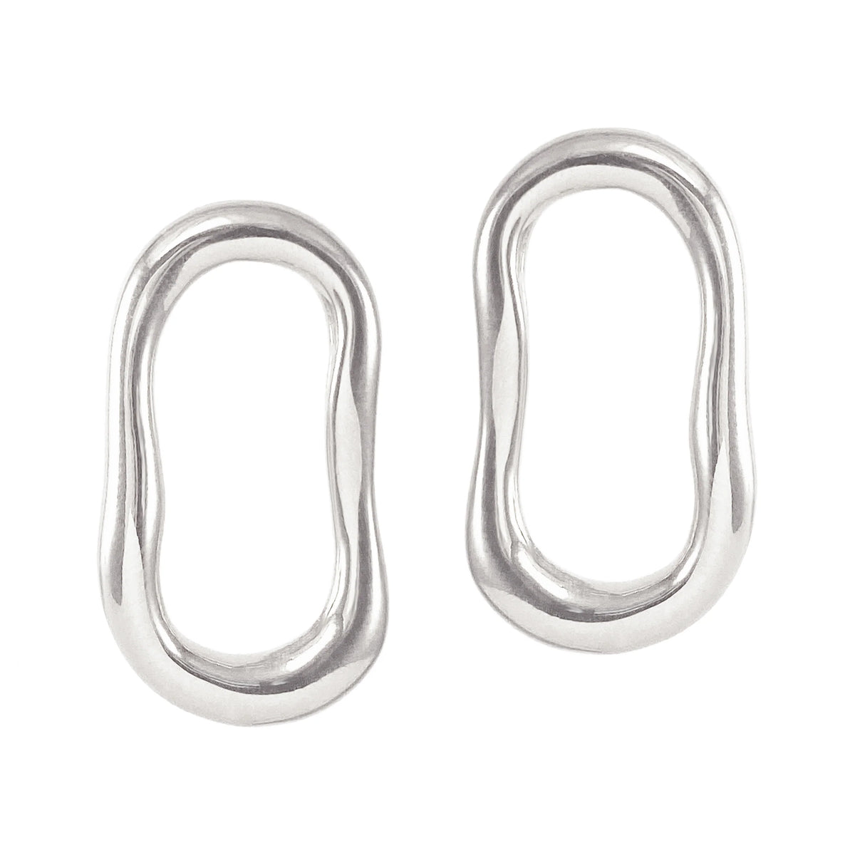 Rhodium Silver Wavy Parker Studs