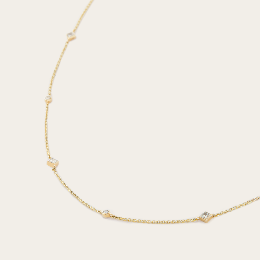 14K Gold Lab-Grown Diamond Queen's Necklace