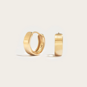 14K Yellow Gold Huggie Hoops