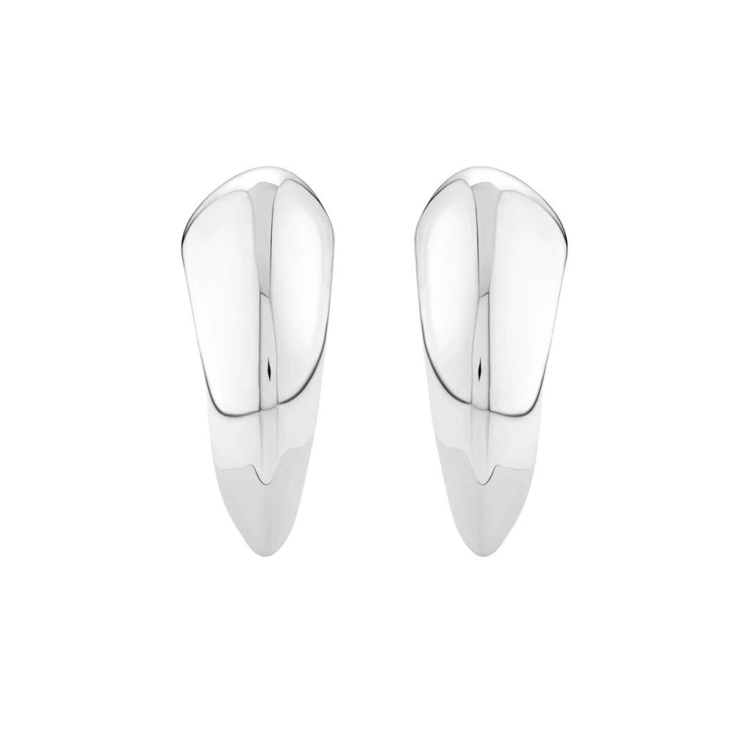 Rhodium SIlver Statement Sirena Chunky Hoops