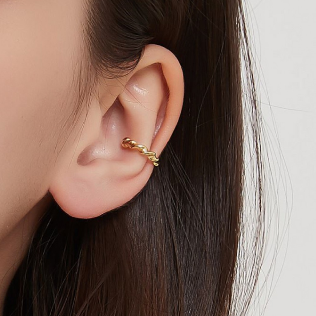 18K Gold Vermeil Twisted Ear Cuff