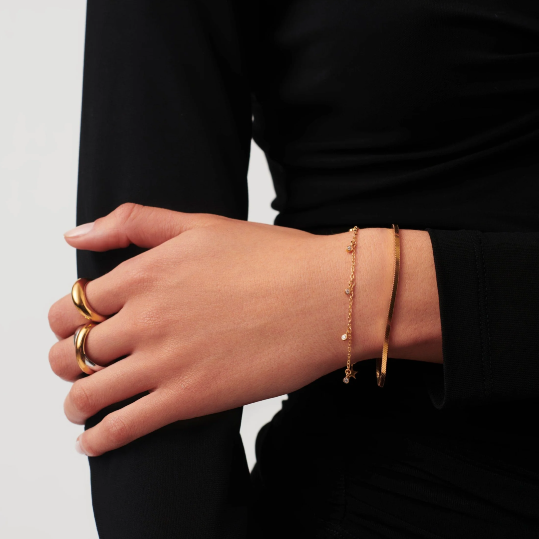 18k Gold Plated Intersteller Drop Chain Bracelet
