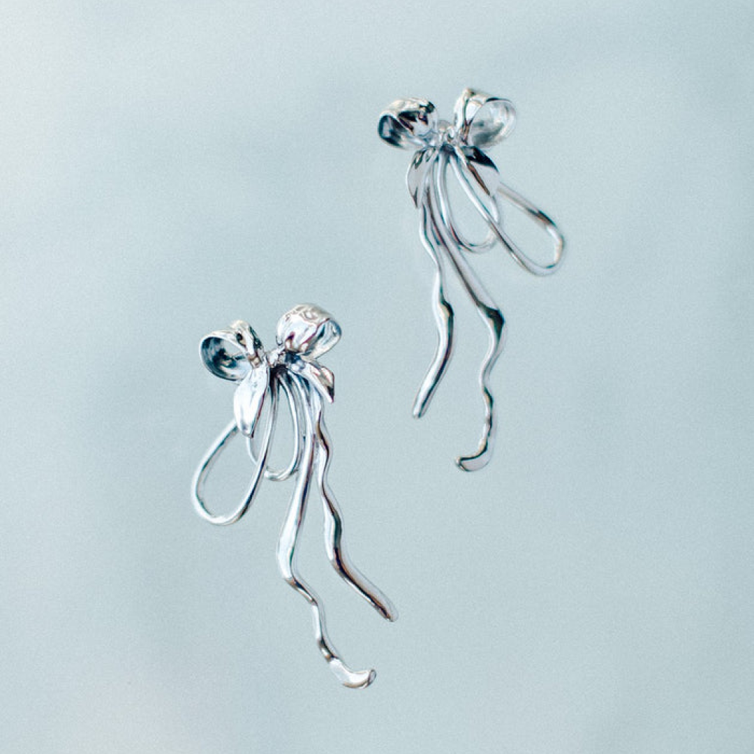 Mini 24K Gold Plated Bow Earrings