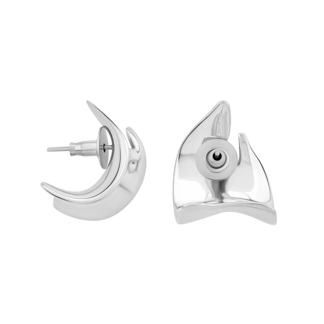 Rhodium Silver Tavros Sculptural Earrings