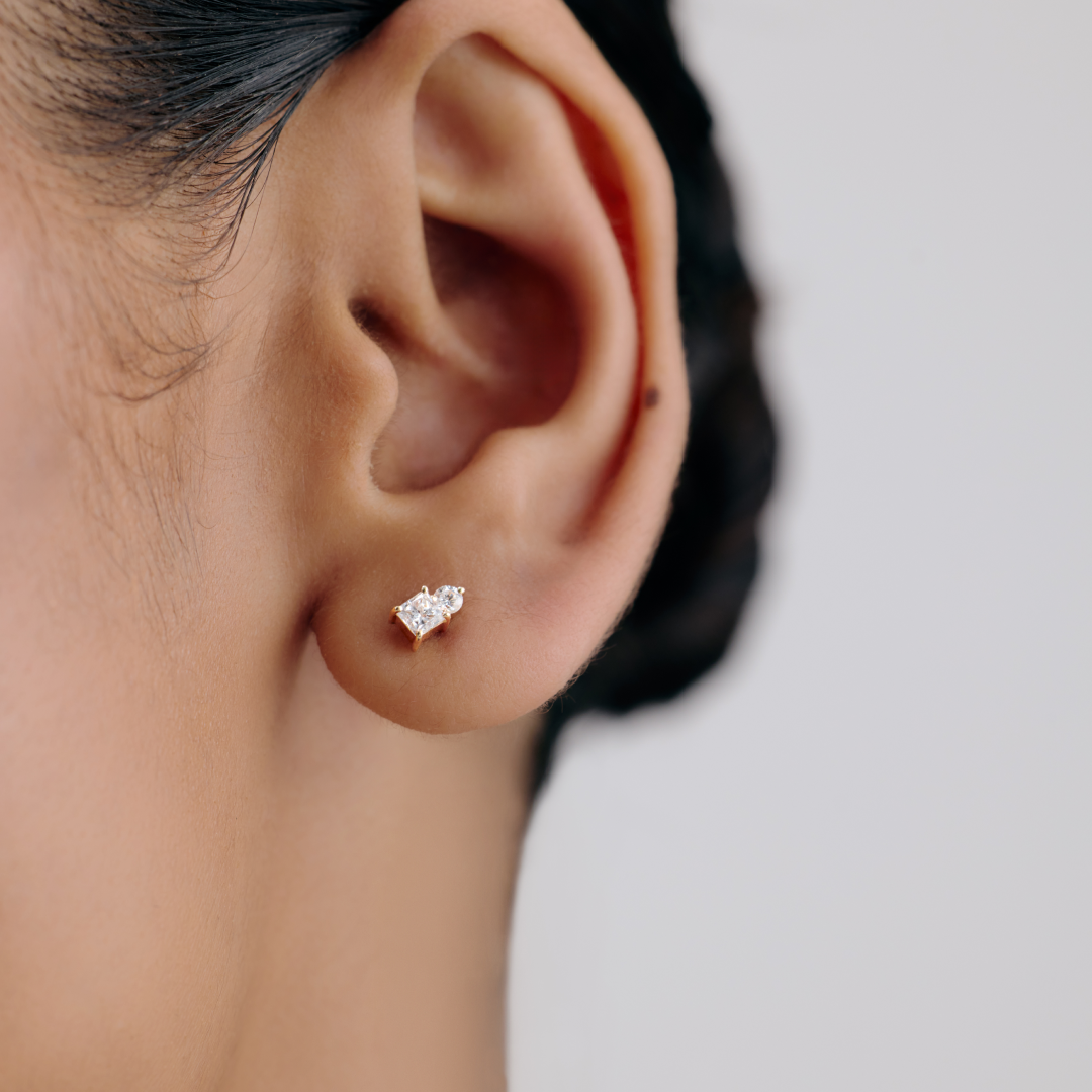 Droplet Lab-Grown Diamond Stud Earrings