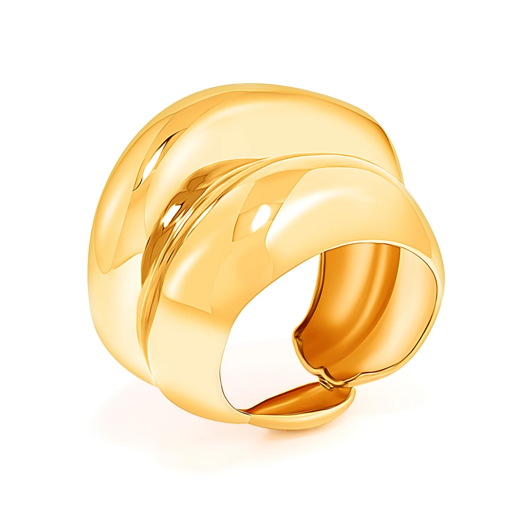 Gold Plated Statement Ovo Cuff Bracelet