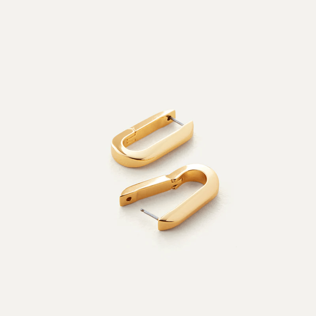 14K Gold Plated U-Link Earrings