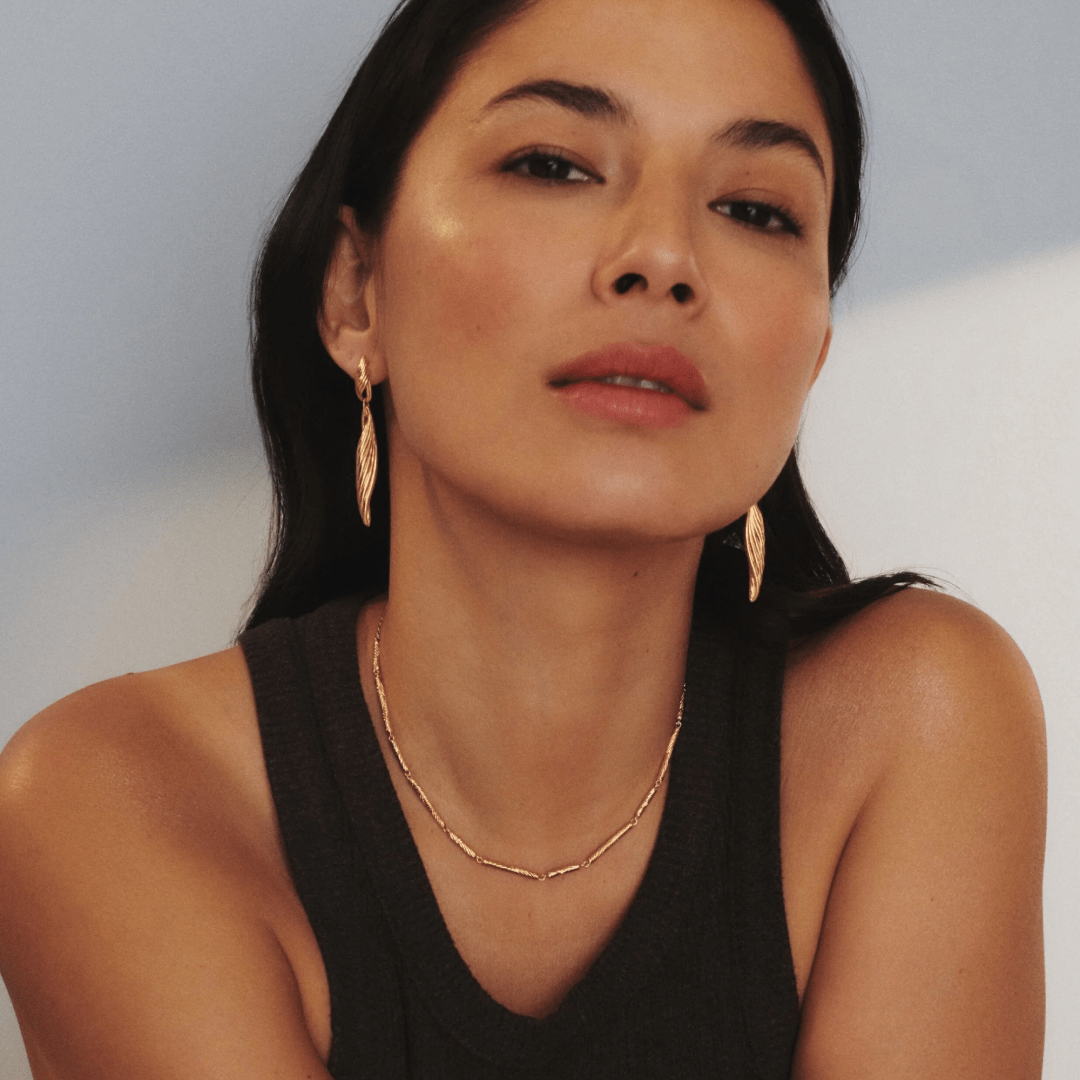Ridged Wavy Minimalist Choker Necklace