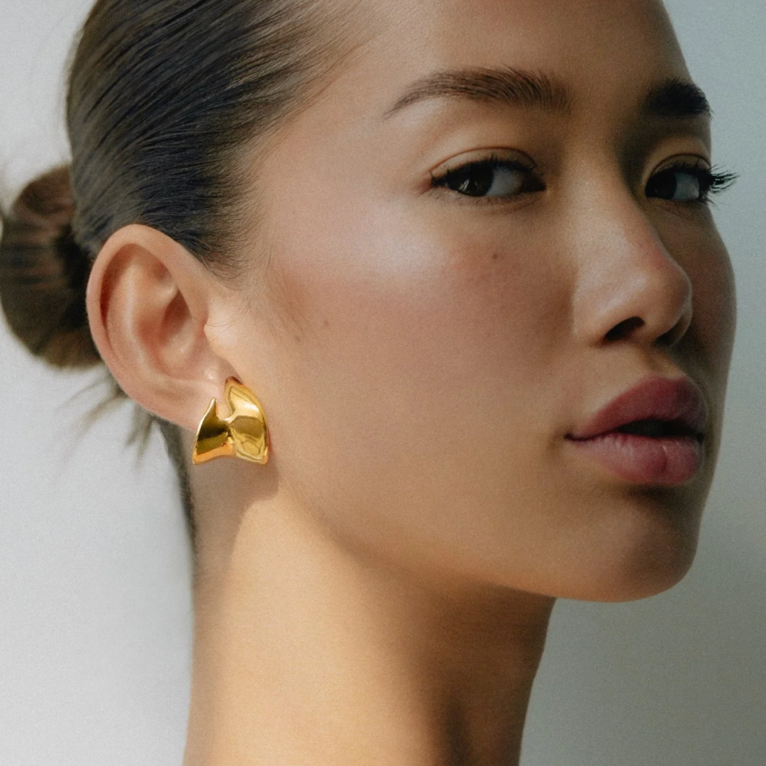 Gold Plated Tavros Sculptural Earrings