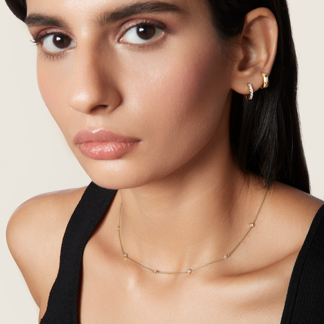 14K Gold Lab-Grown Diamond Queen's Necklace