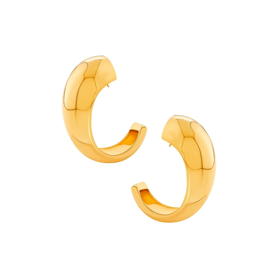 Gold Plated Statement Sirena Chunky Hoops