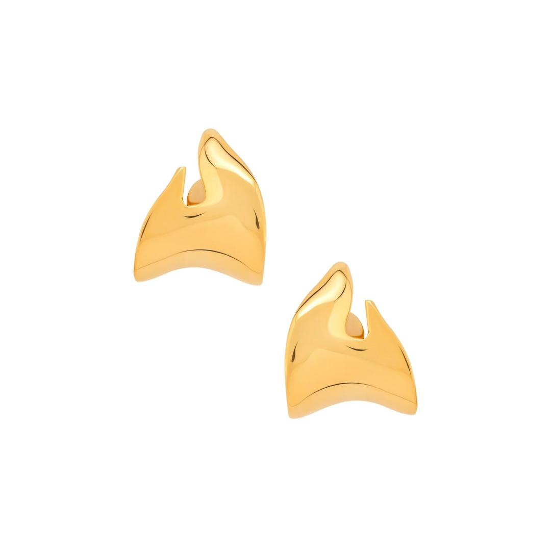 Gold Plated Tavros Sculptural Earrings