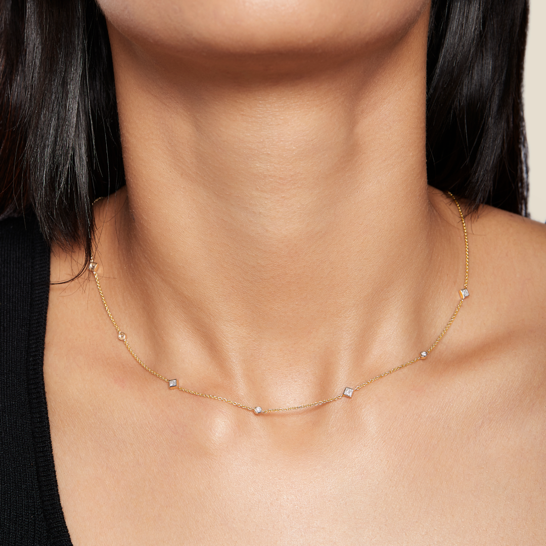 14K Gold Lab-Grown Diamond Queen's Necklace