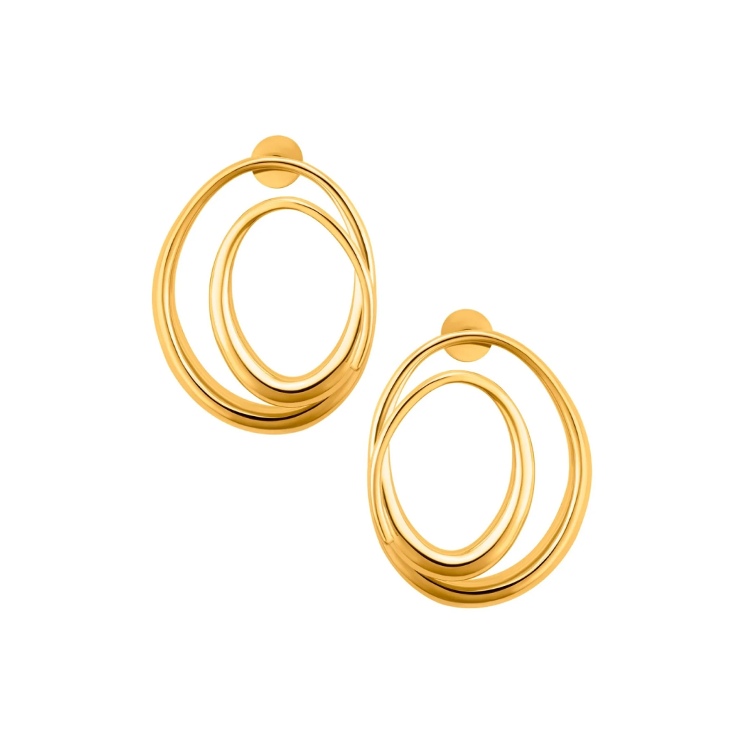 Gold Plated Classic Elipse Hoops