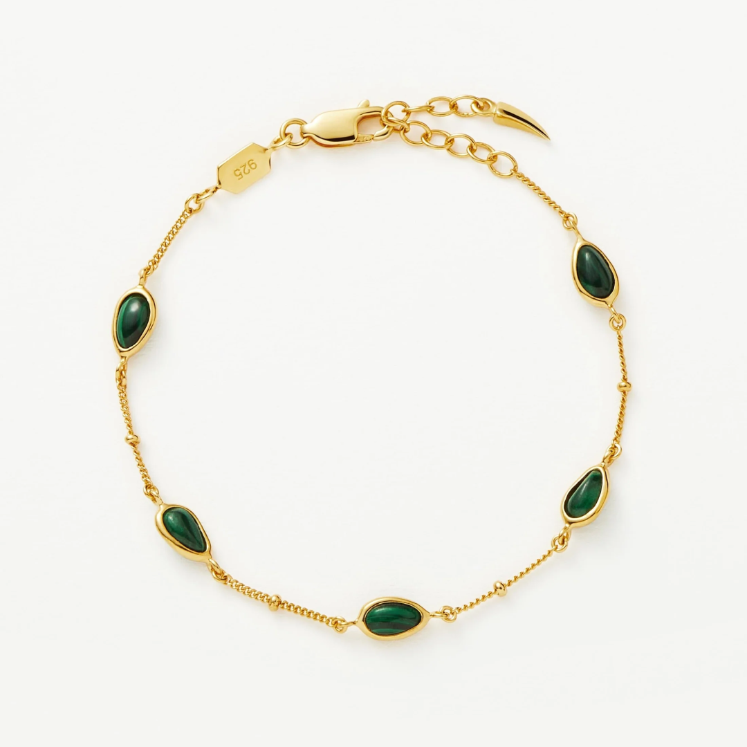 18K Gold Magma Gemstone Charm Bracelet