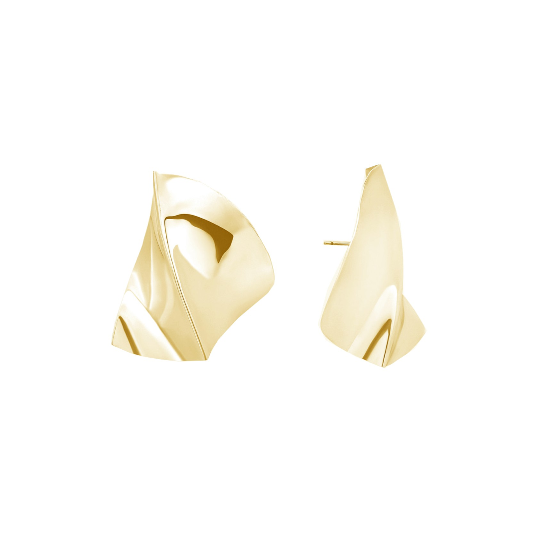 14K Gold Plated Fluid Statement Earrings