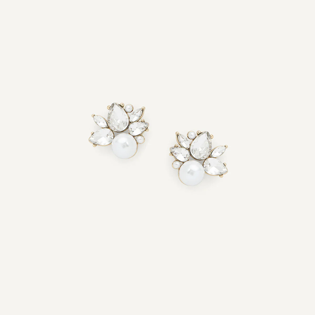 14K Gold Plated Mini Bordeaux Crystal Studs