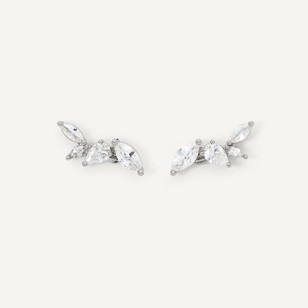 Silver Plated Sydney CZ Climber Studs