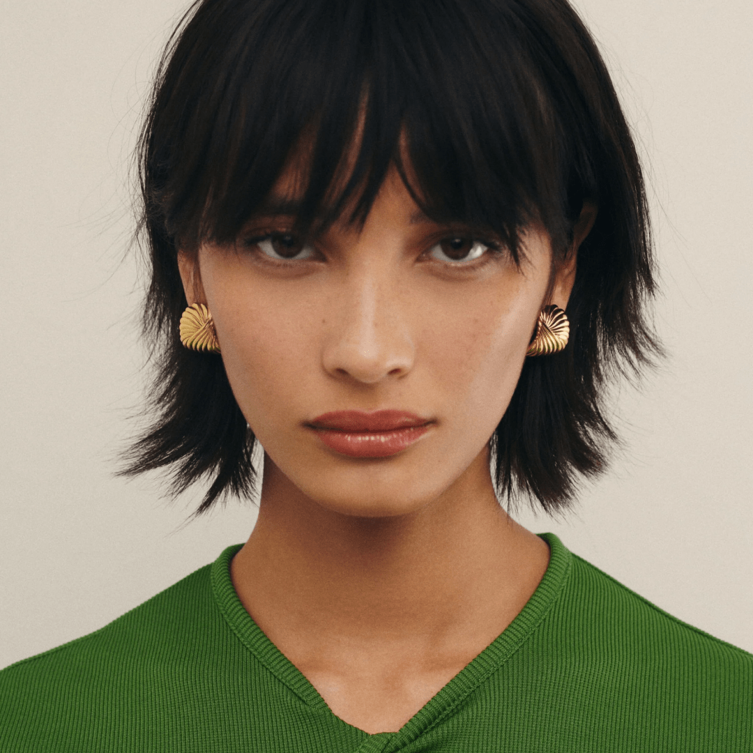 Oversized Wavy Ripple Stud Earrings