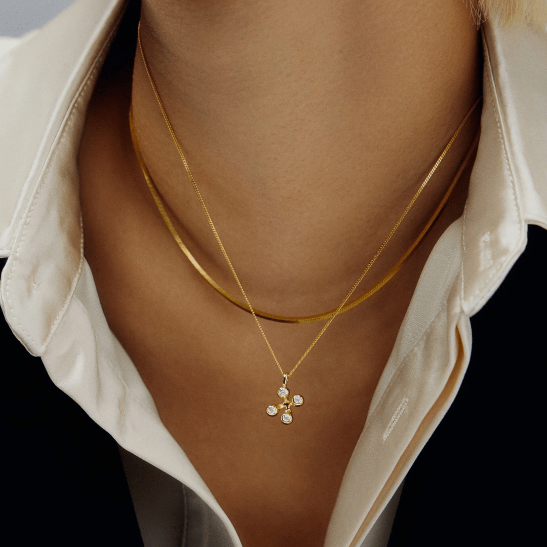 Atom Cubic Zirconia Pendant Necklace