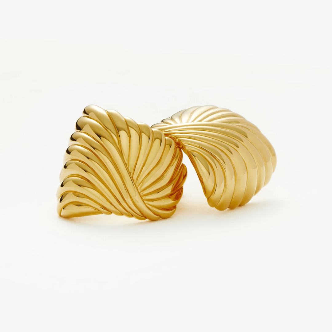 Oversized Wavy Ripple Stud Earrings