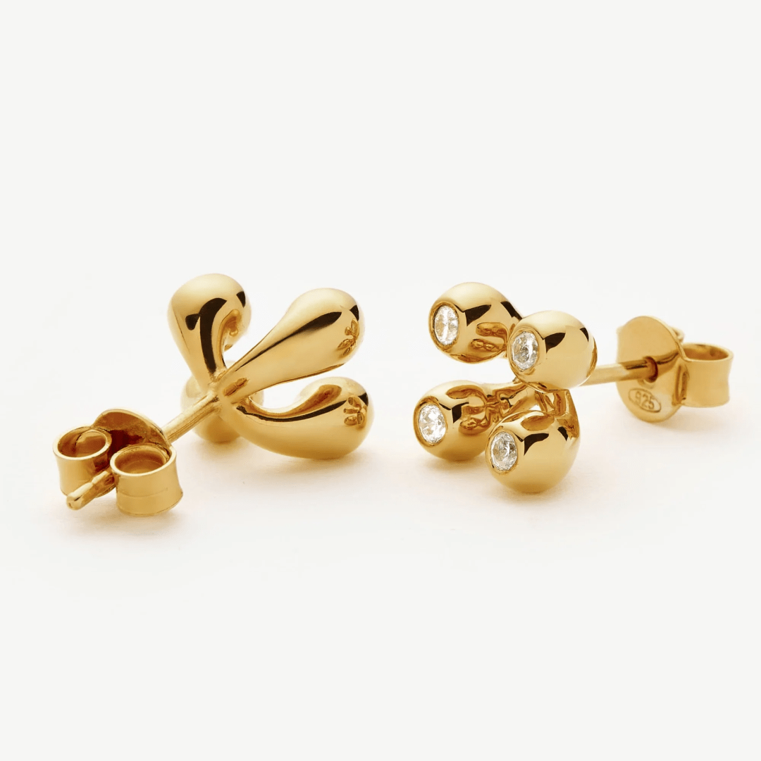 18K Gold Vermeil Atom Mini Stud Earrings