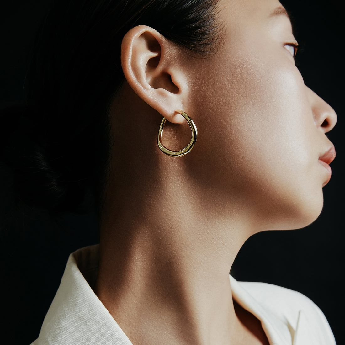 14K Gold Plated Kei Hoop Earrings