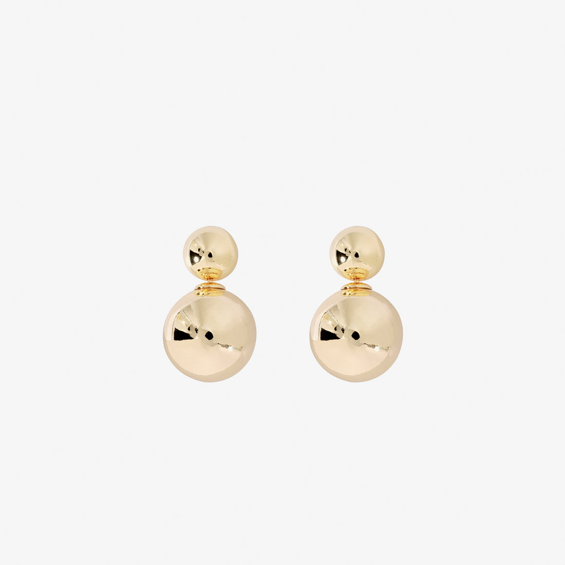 Double ball 14k solid gold earrings deals