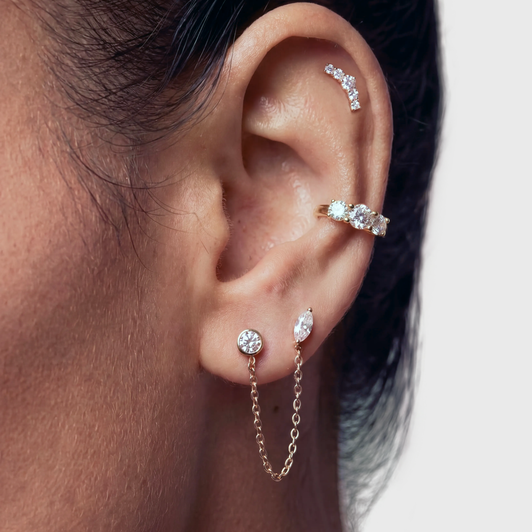 Lab Grown Diamond Climber Stud Earrings