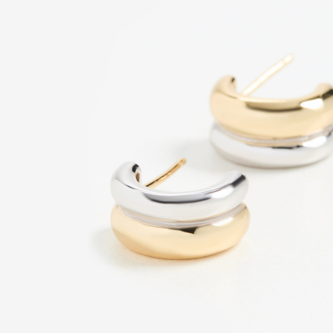 Two-Tone Ashley Hoop Huggies