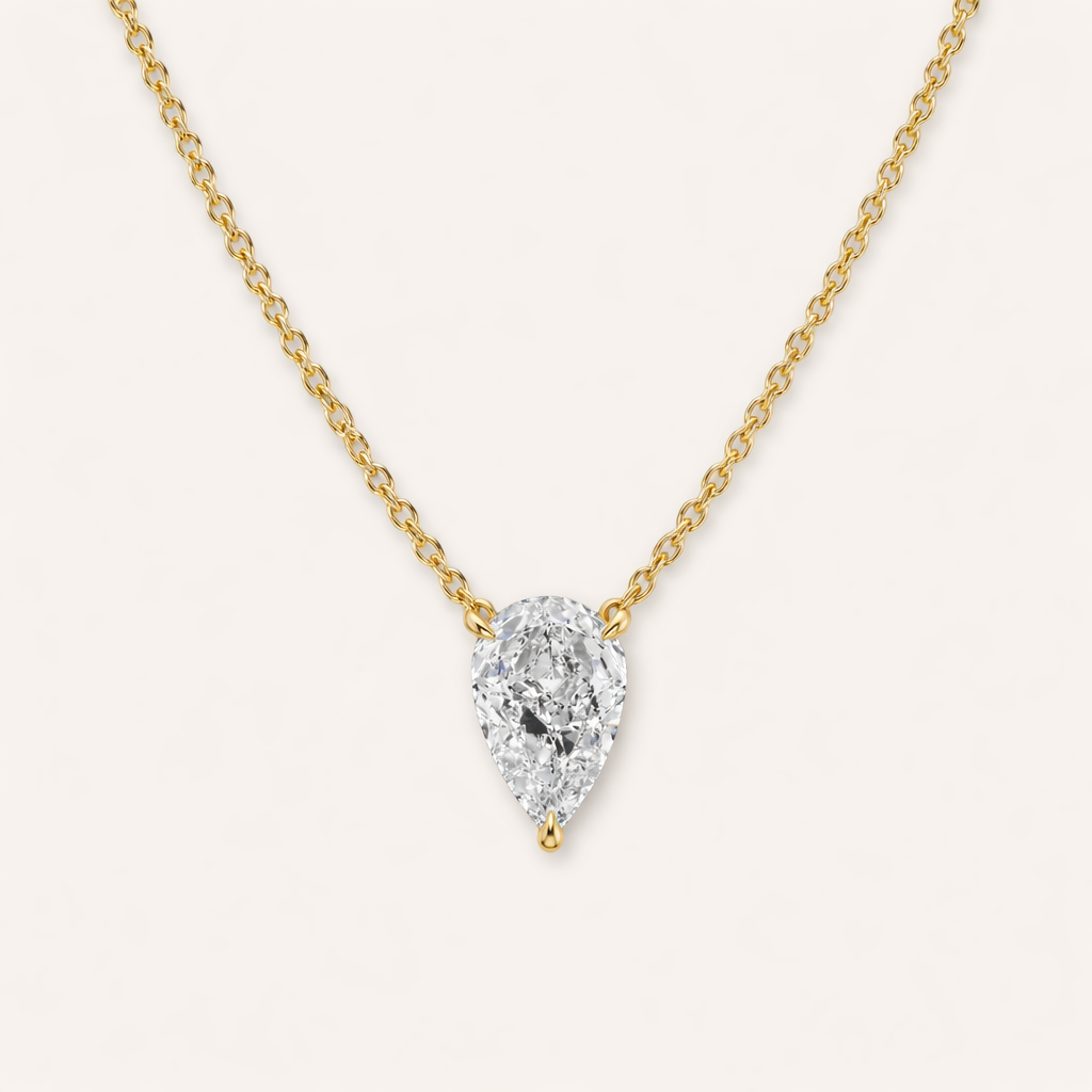 Lab-Grown Diamond Pear Pendant Necklace