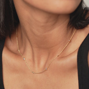 14K Gold Lab-Grown Diamond Queen's Necklace