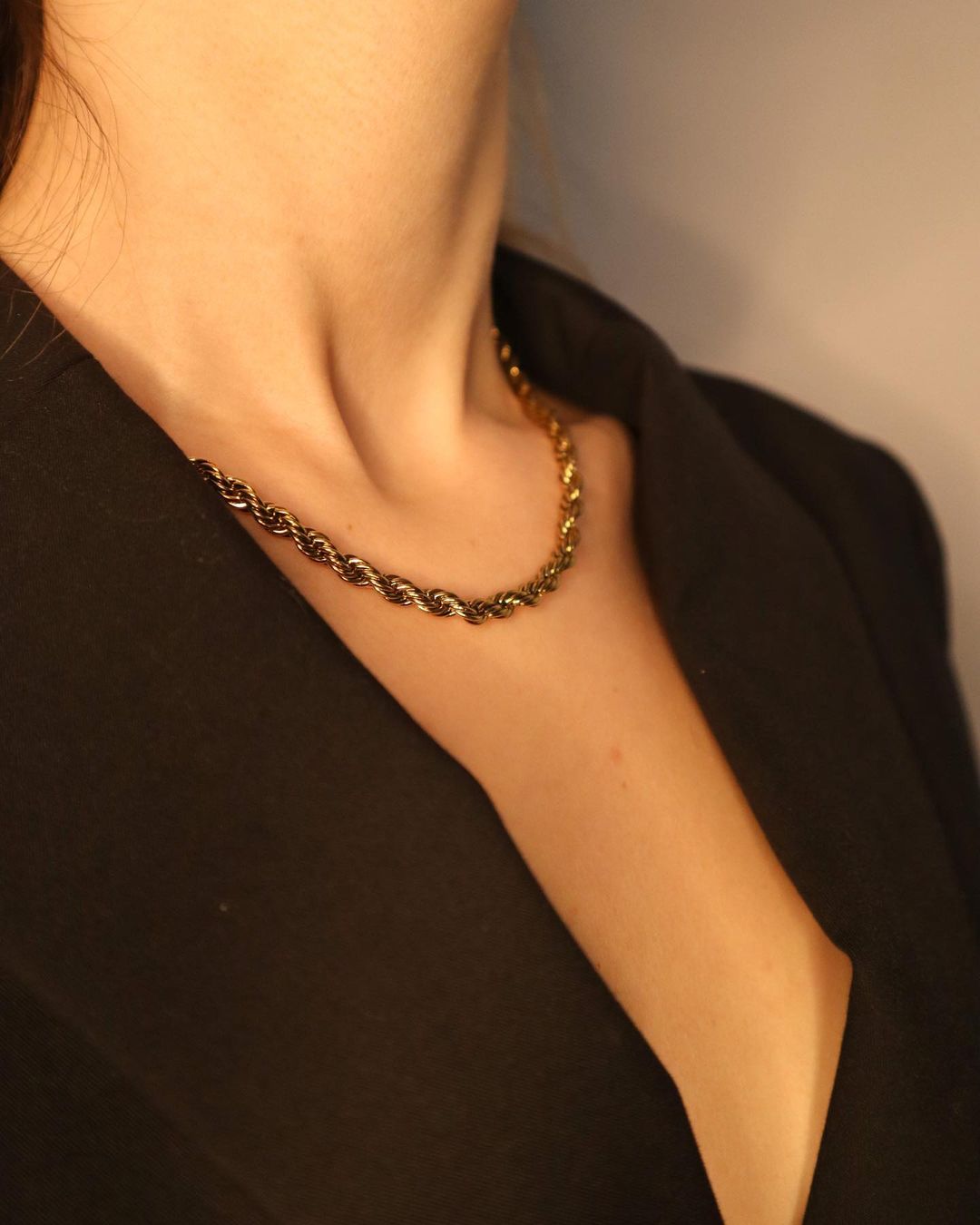 18k Gold Vermeil Rope Chain Necklace